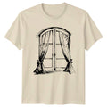 Black And White Ink Sketch Of T-Shirt Architectural Line Art Aesthetic Decor
