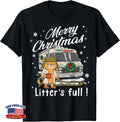 Merry Christmas Litter’s Full Funny Cat Lover Sarcastic Xmas T-Shirt