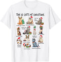 Funny Christmas Cat Lover T-Shirt - 12 Cats of Christmas Holiday Tee
