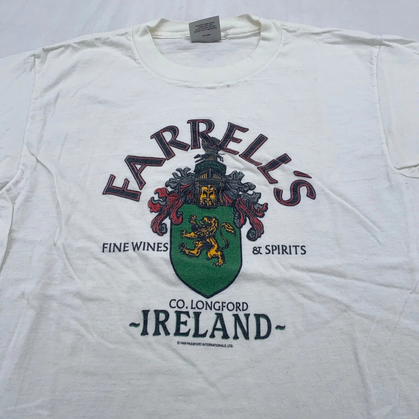vintage 90s FARRELL'S FINE WINE AND SPIRITS CO LONGFORD IRELAND T-Shirt M/L