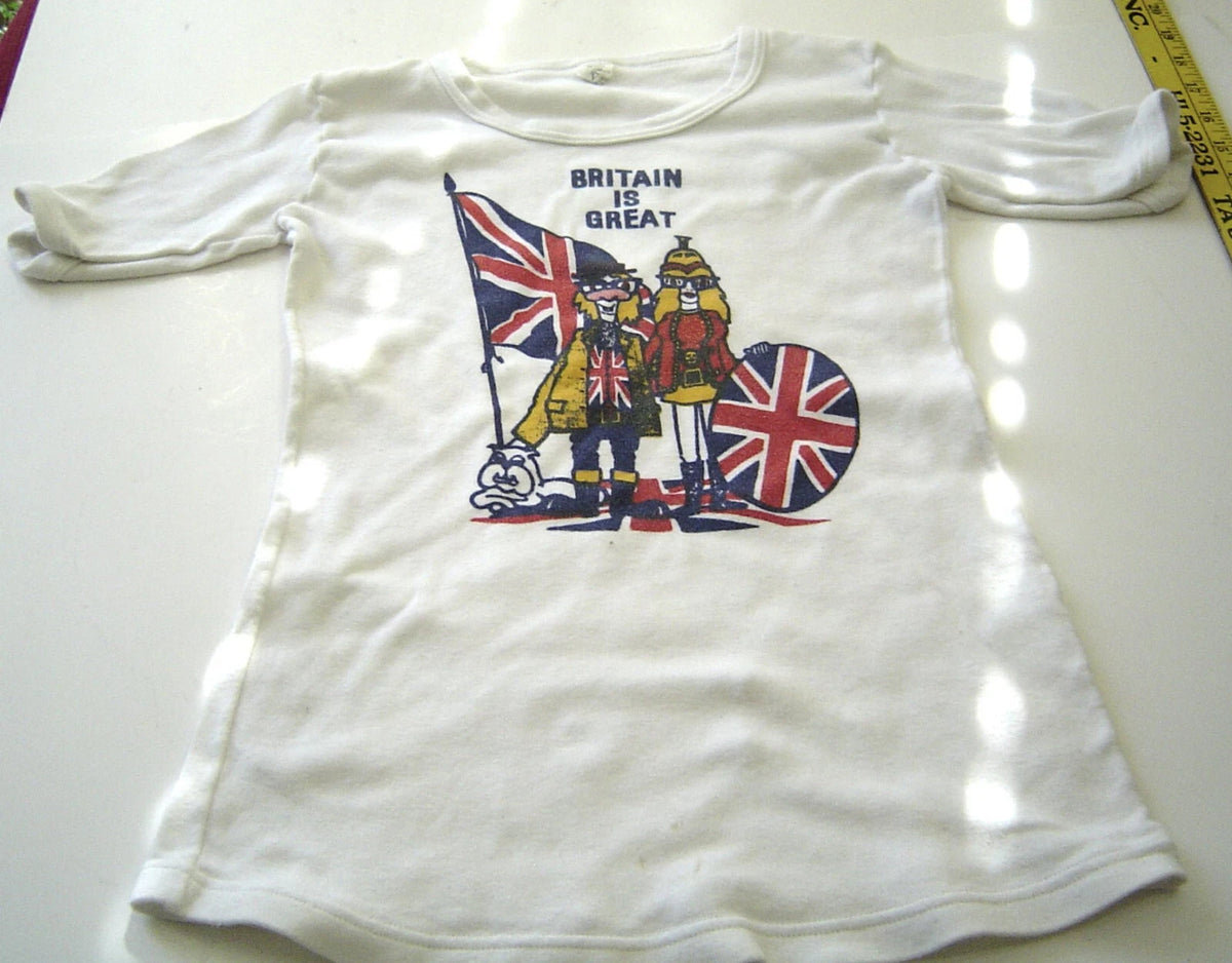 White Britain is Great T Shirt 70's Girl's Size L-Large  Vintage