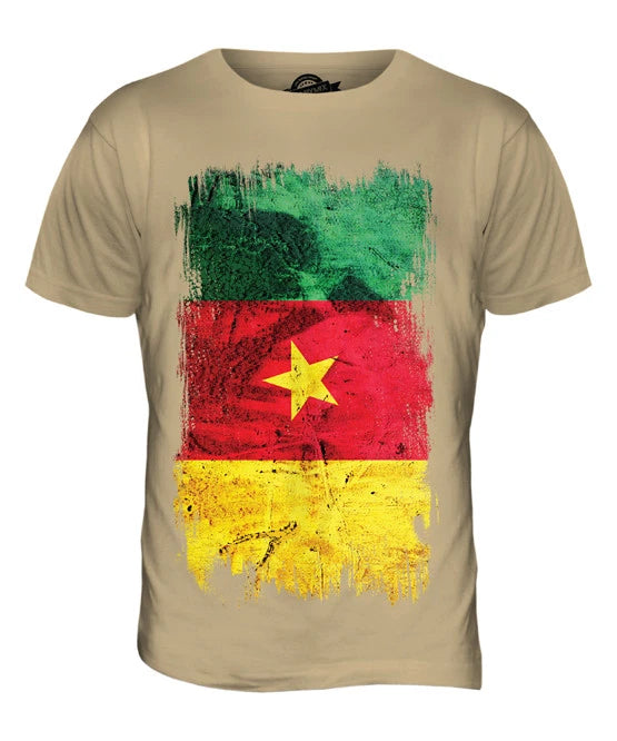 CAMEROON GRUNGE FLAG MENS T SHIRT TEE SHIRT XS S M L XL 2XL 3XL 4XL 5XL