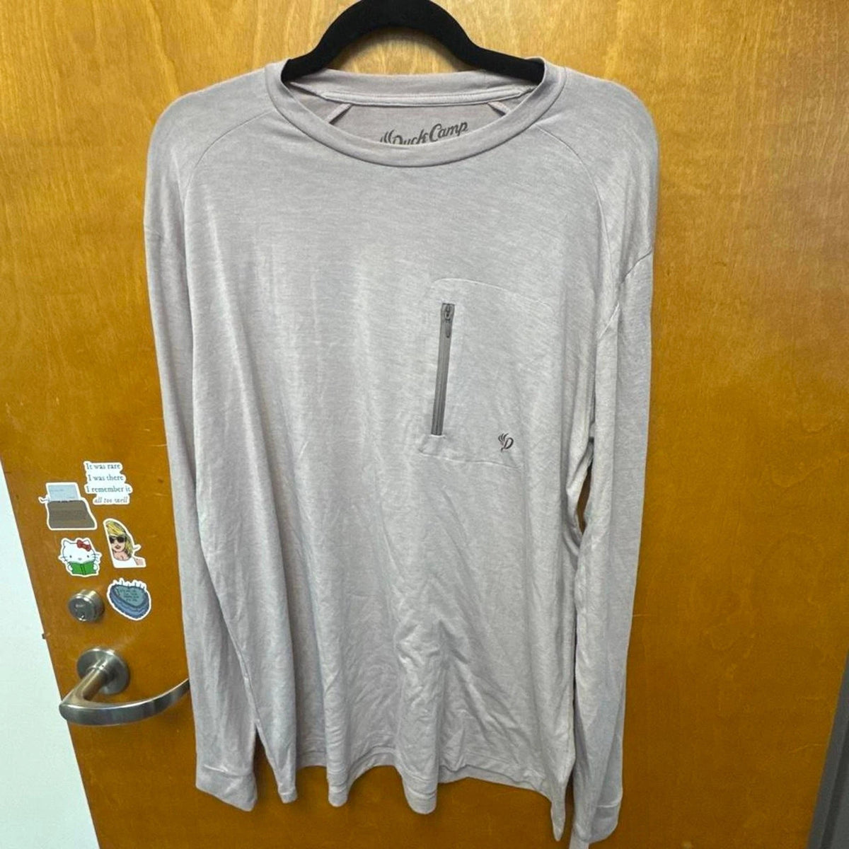 Duck Camp Bamboo Long Sleeve Shirt Large Gray Zip Pocket Outdoor Fishing