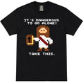 It's Dangerous to Go Alone Take This Bible Christian Gamer T-Shirt