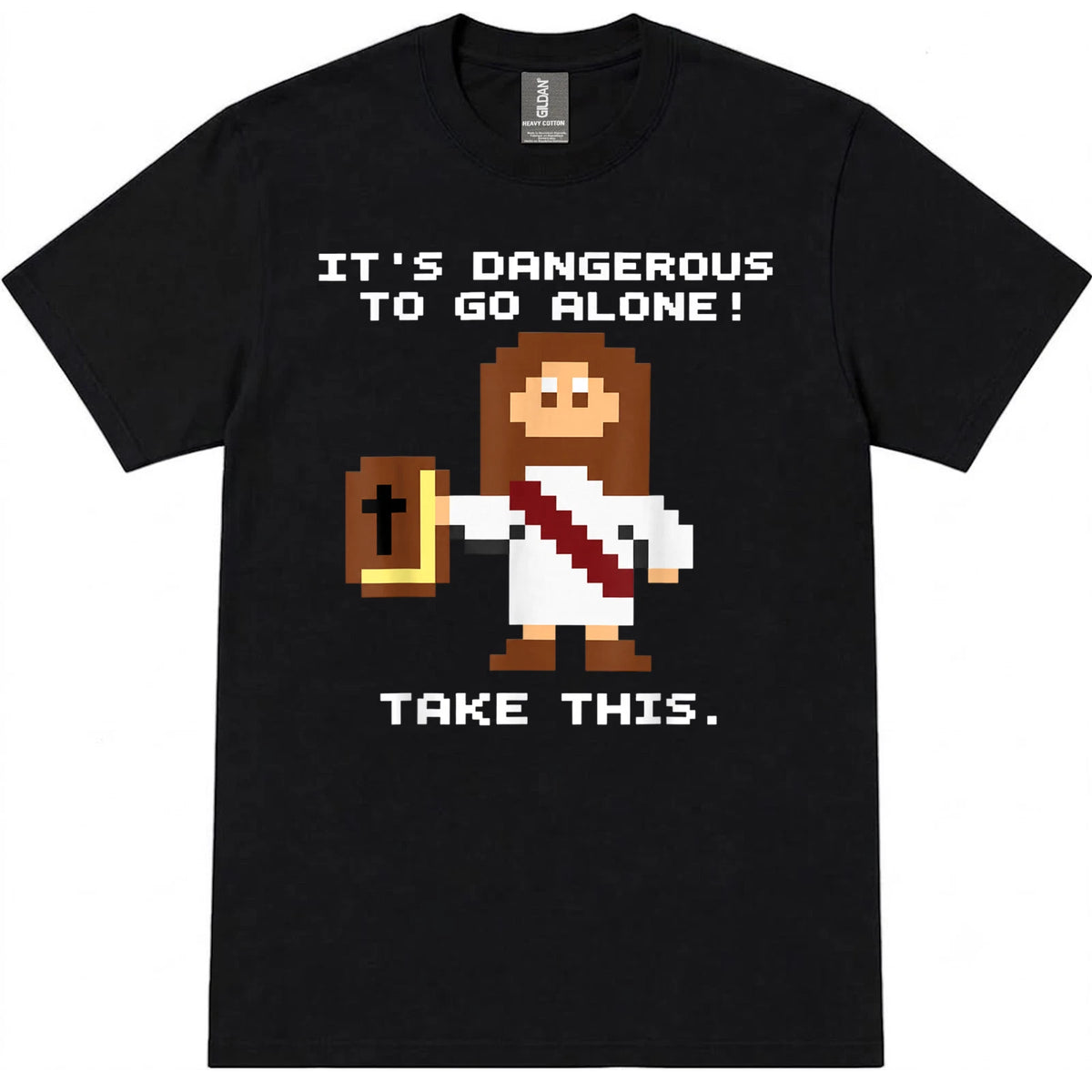 It's Dangerous to Go Alone Take This Bible Christian Gamer T-Shirt