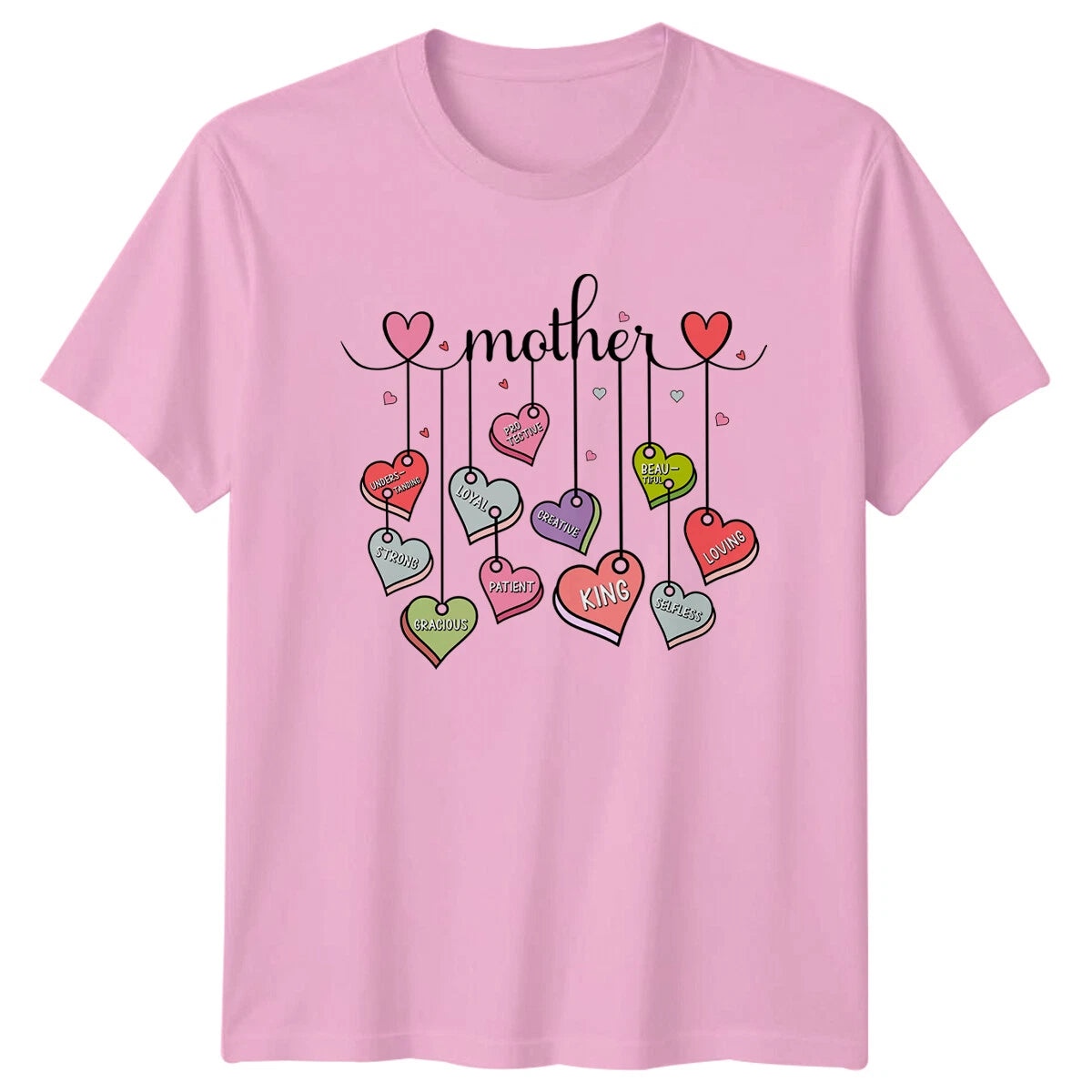 Mother Heart Charm T-Shirt Understanding Loyal Protective Creative