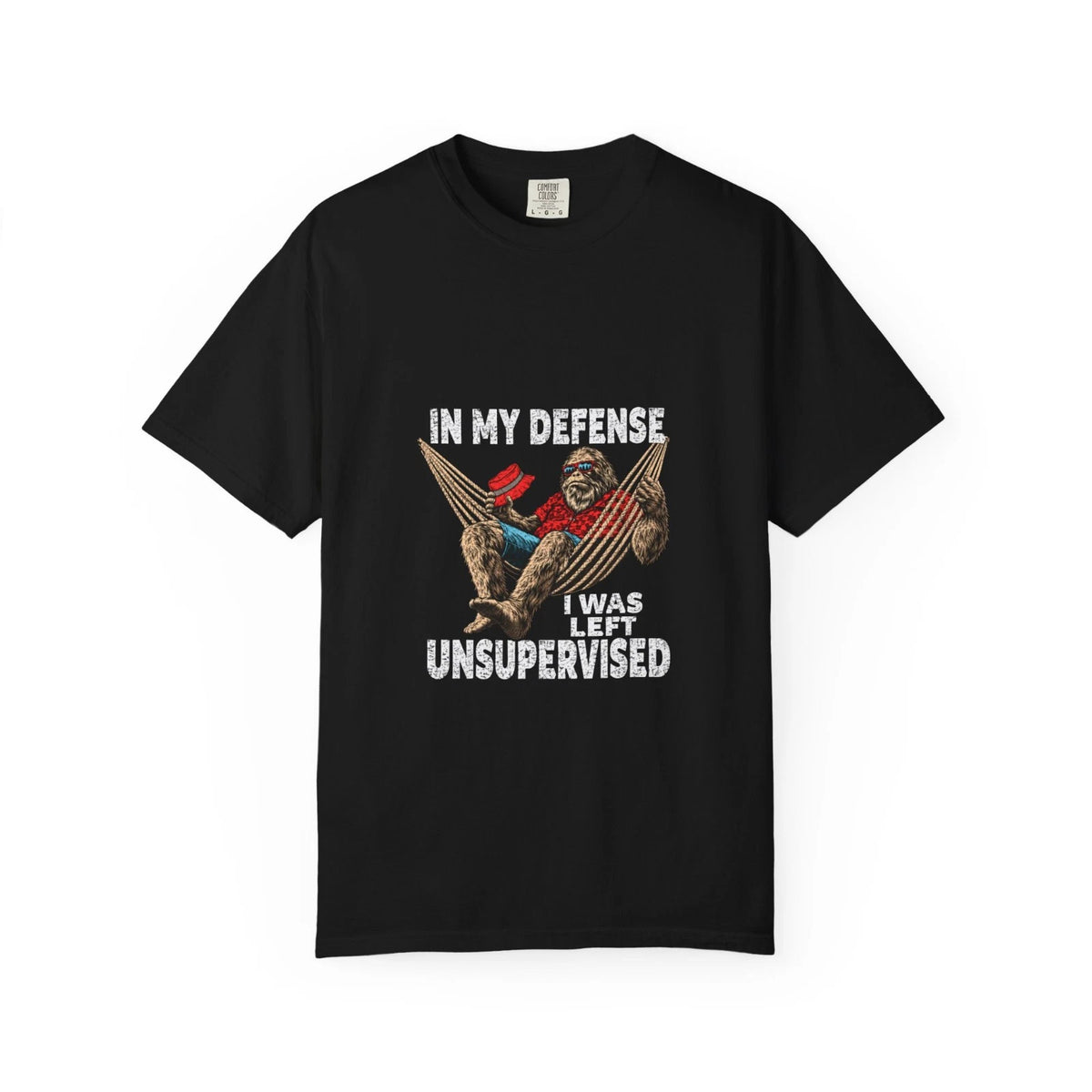 T shirt - Funny Sasquatch Unsupervised T-Shirt, Hammock Bigfoot Camping Shirt