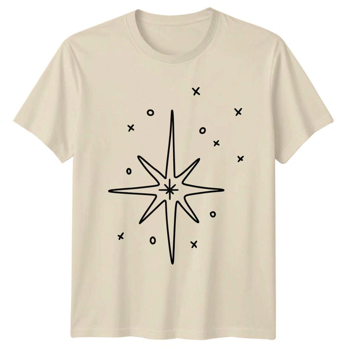Simple Hand Drawn Christmas Star T-Shirt Starburst Celestial Christmas