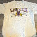 Vintage Nashville Tennessee Country Music Graphic T-Shirt White Crew Neck Tee