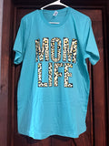 Bella + Canvas Blue Mom Life Graphic Print Unisex Crew Neck Tee Short Sleeve L