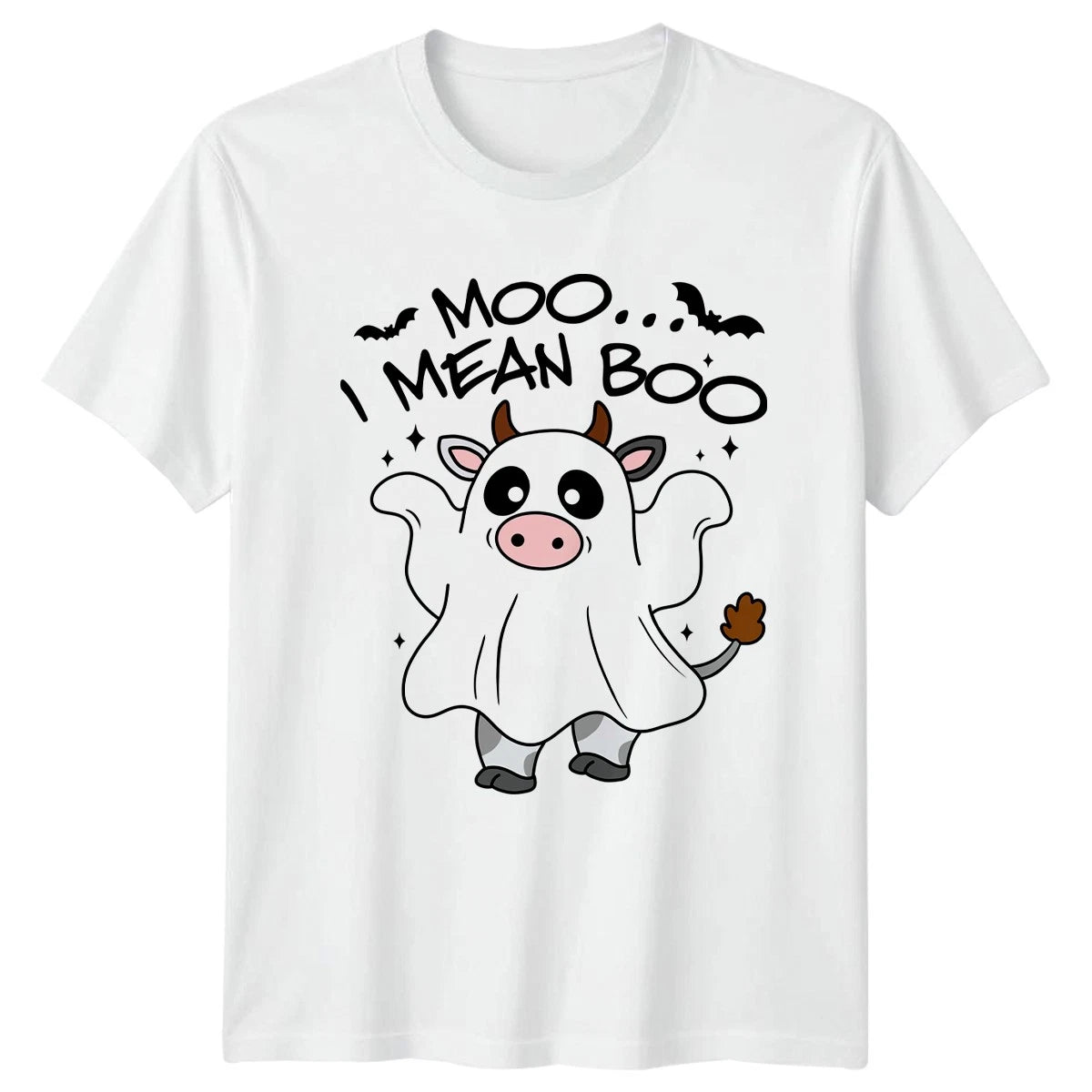 Moo I Mean Boo T-Shirt Cute Cow Ghost Halloween Halloween Gift For Him And Her