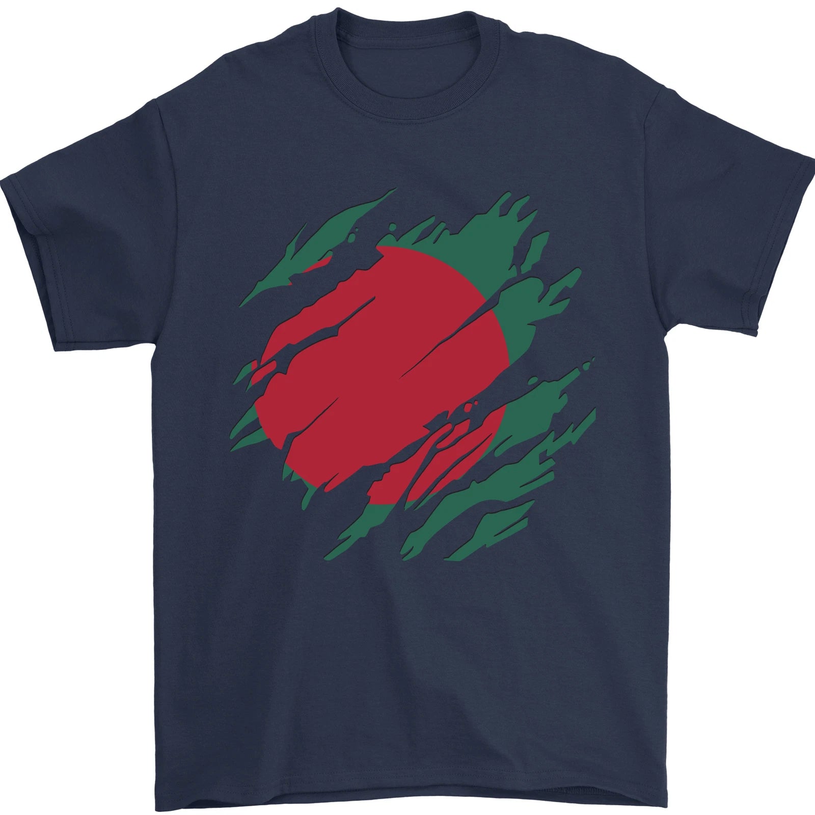 Torn Bangladesh Flag Bangladeshi Day Football Mens T-Shirt 100% Cotton