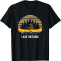 Lake Ontario Vintage retro sunset Bear Canoe outdoor hiking T-Shirt Image 1 of 2
