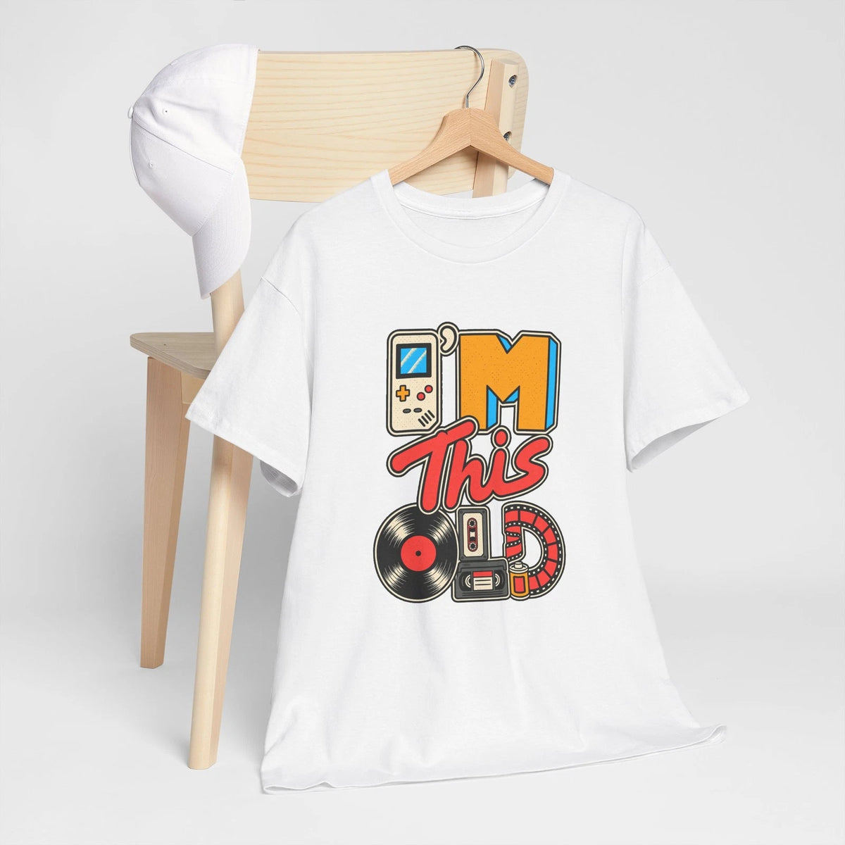 Im This Old Retro 80s 90s Birthday T-Shirt Cassette Vinyl Nostalgia Tee