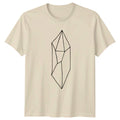 Minimalist Crystal Gemstone Outline T-Shirt Geometric Art Crystal