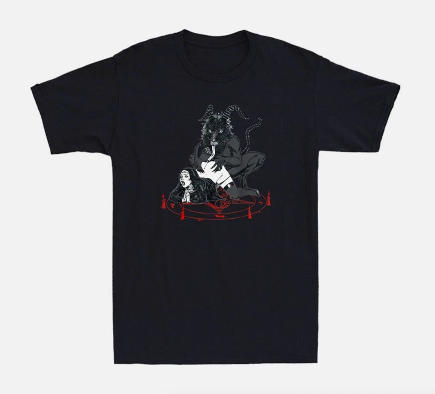 Unholy Dirty Nun Satan Is My Daddy Occult Gothic Evil Cool Vintage Men's T-Shirt