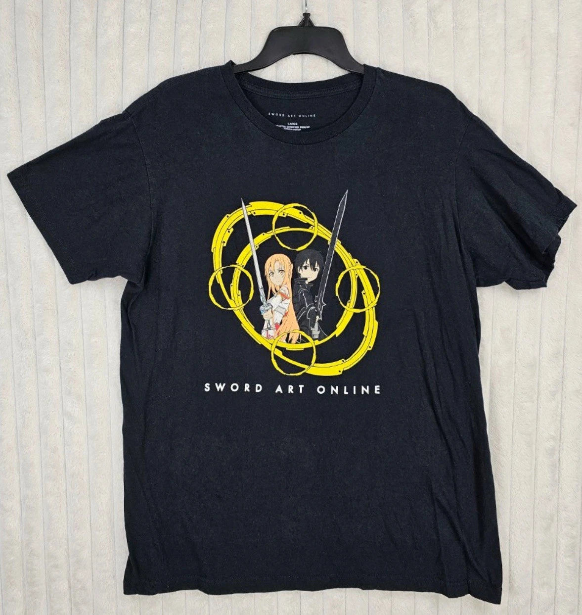 Sword Art Online Aniplex Reki Black Graphic 100% Cotton T-Shirt Size Large