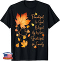 Thankful Grateful Blessed Christian Thanksgiving Fall Leaves T-Shirt M9