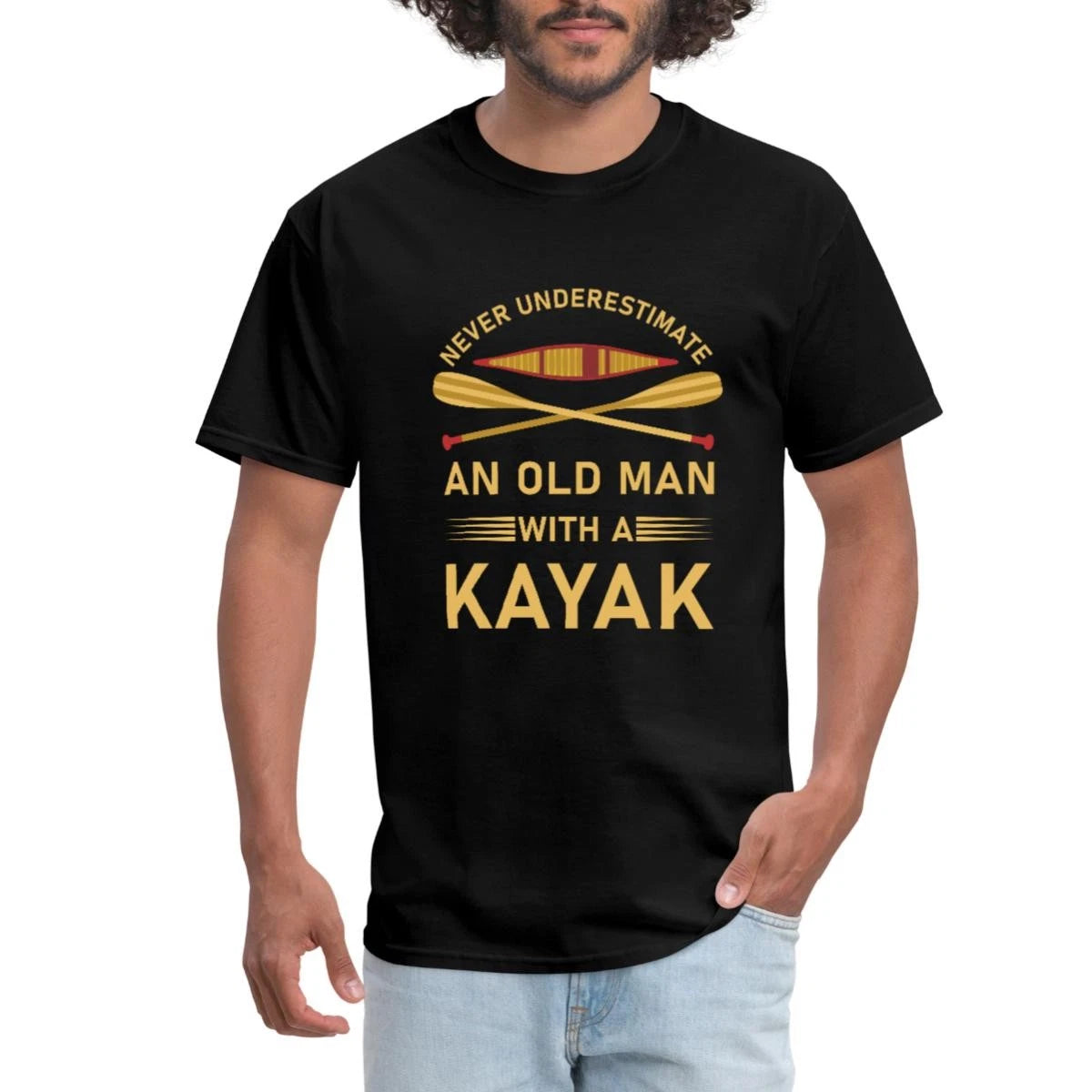 Never Underestimate An Old Man With A Kayak Men's T-Shirt