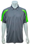 Just Cool By All We Do Is Mens Beautiful Grey Neon Green Button Up Polo Top UK XL