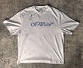 Off-White T-Shirt Bookish Stripes Skate White Blue Large NWT Authentic RRP £335