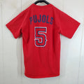 Los Angeles Angels Shirt Mens Small Red Crew Neck Short Sleeve Graphic Pujols