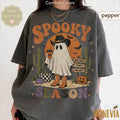 Spooky Season Ghost Cowboy Comfort Tee Western Halloween Fall