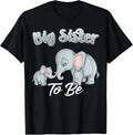 Soon Big Sister to Be Elephants Baby Shower Gender Reveal Gift Unisex T-Shirt