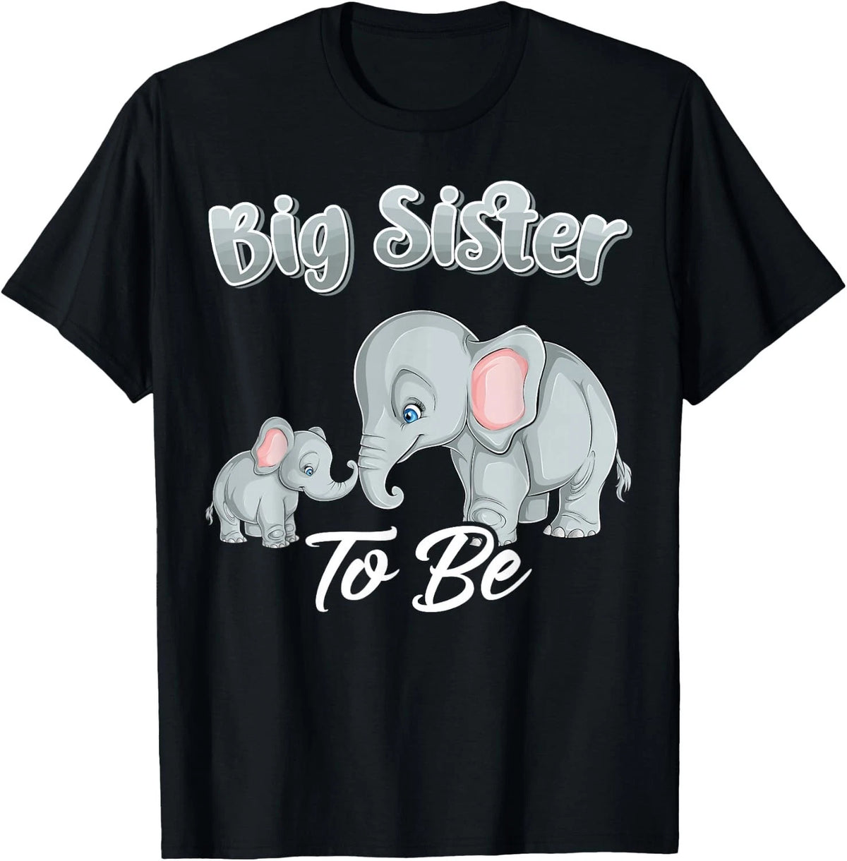 Soon Big Sister to Be Elephants Baby Shower Gender Reveal Gift Unisex T-Shirt