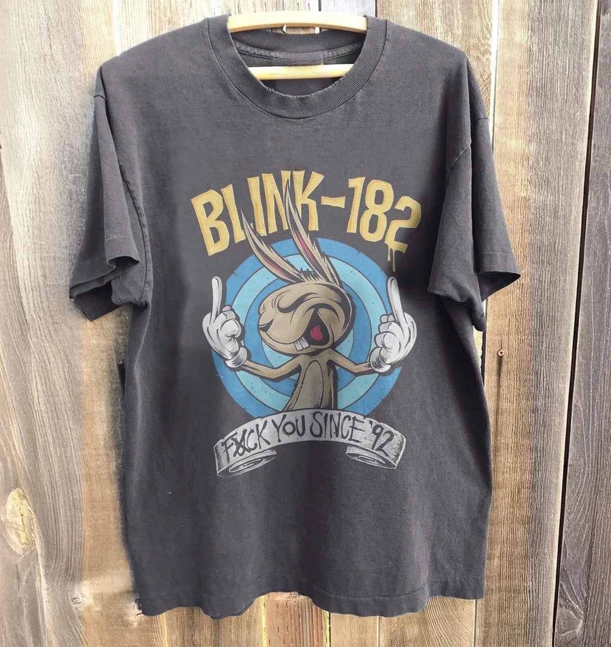 HOT! Blink-182 Fck You Since'92 T-Shirt Black Heavy Cotton T-Shirt