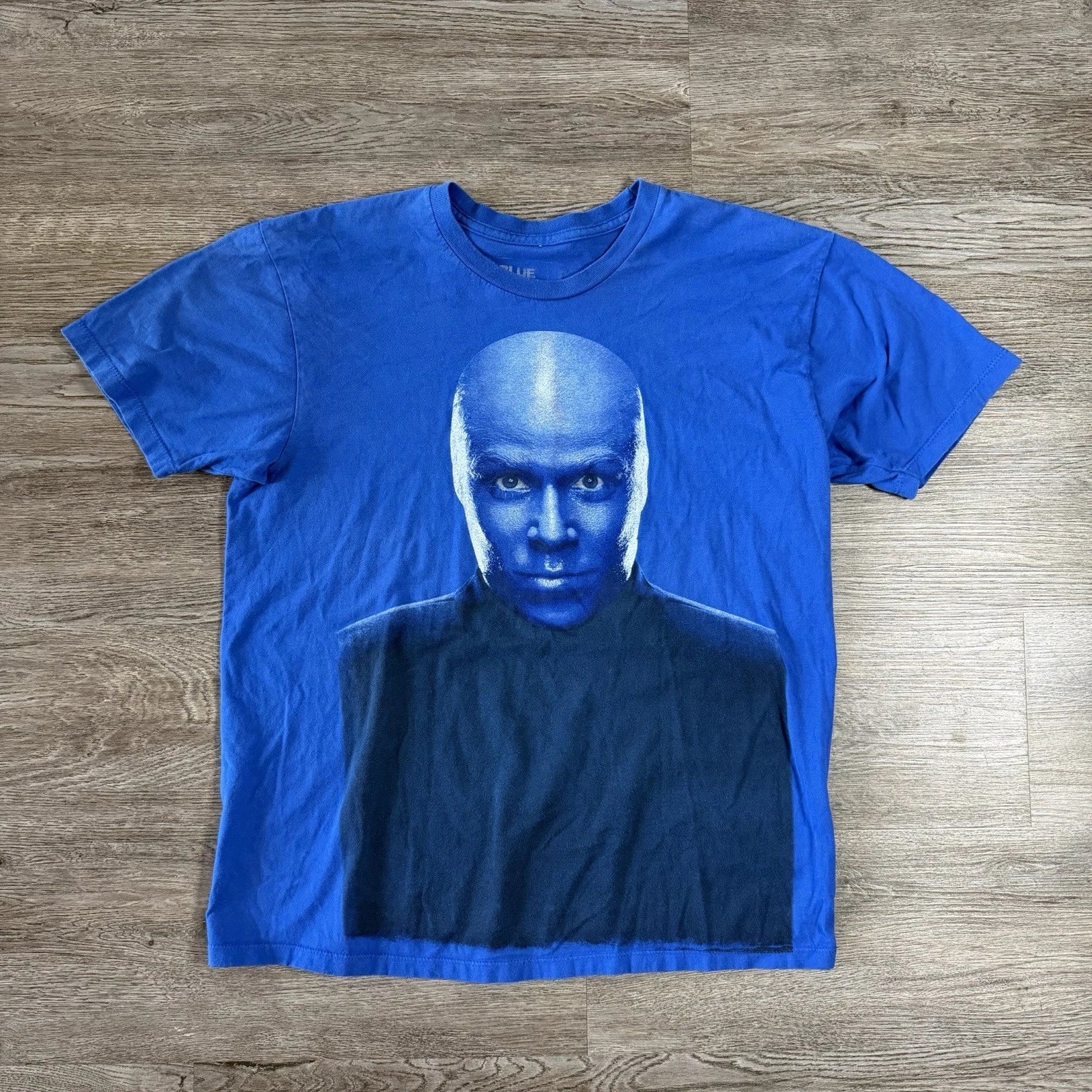 Vintage Blue Man Group T Shirt Mens Large Art Abstract Big Face Y2K Music Band