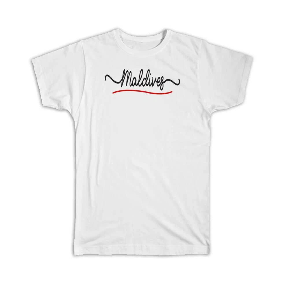 Gift T-Shirt : Maldives Flag Colors Maldivian Travel Expat Country Minimalist