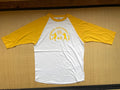 Vintage San Francisco Youth Baseball League Raglan T-Shirt White Yellow USA L