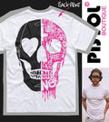 Pistol Boutique Men's GRAFFITI TATTOOS HALF SKULL Crew Neck T-shirt BACK PRINT