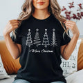 Minimalist Merry Christmas Tree TShirt Modern Xmas Shirt Unisex Holiday Tee