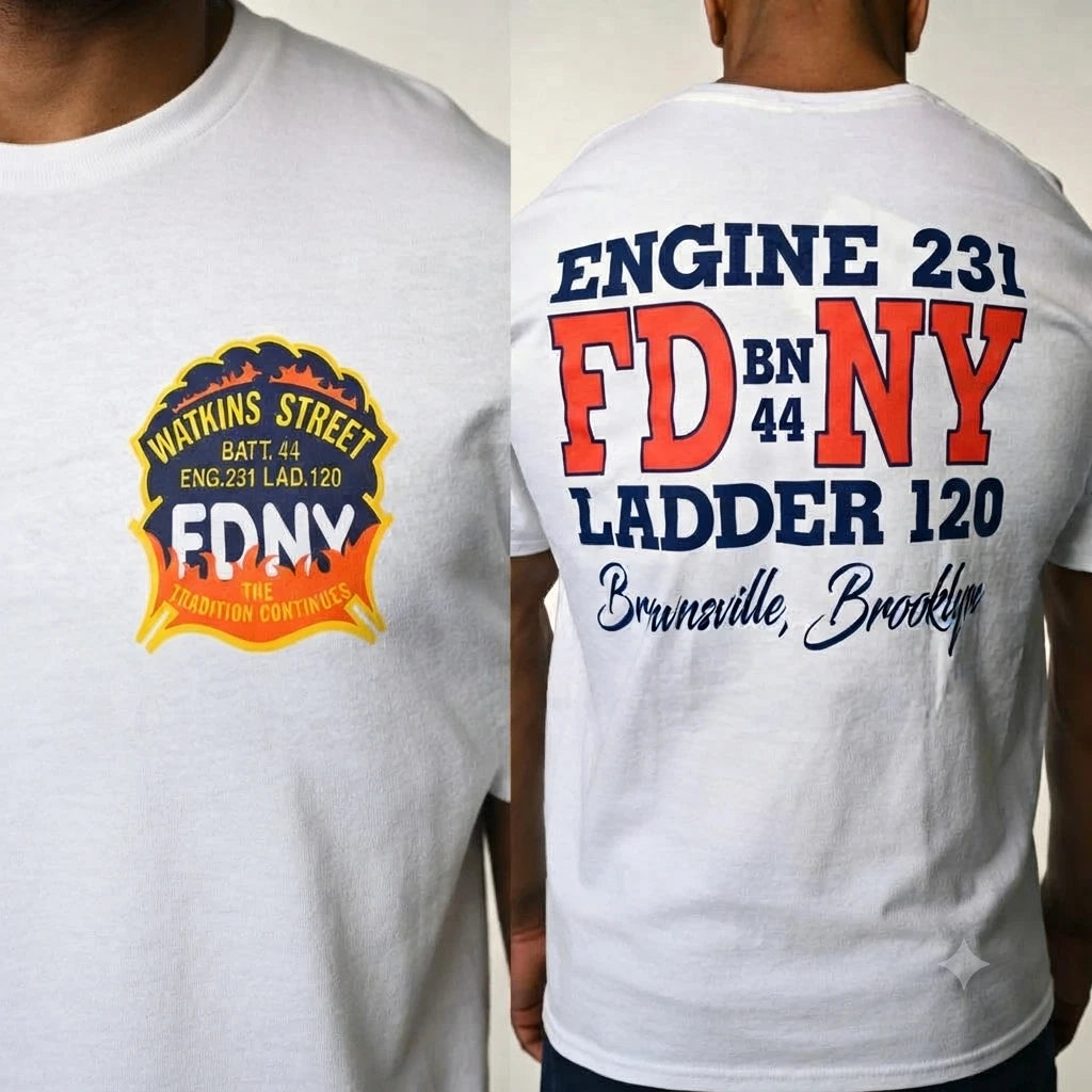 FDNY Watkins Street E231 L120 Firefighter House T Shirt