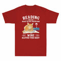 Cat Reading Solves Most Of My Problems Wine Solves The Rest Retro Men's T Shirt