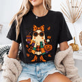Halloween Ghost Shirt Women, Cute Fall Graphic Tee, Spooky Season T-Shirt Image 1 of 2