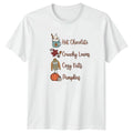 Hot Chocolate Crunchy Leaves Cozy Knits T-Shirt Autumn Aesthetic