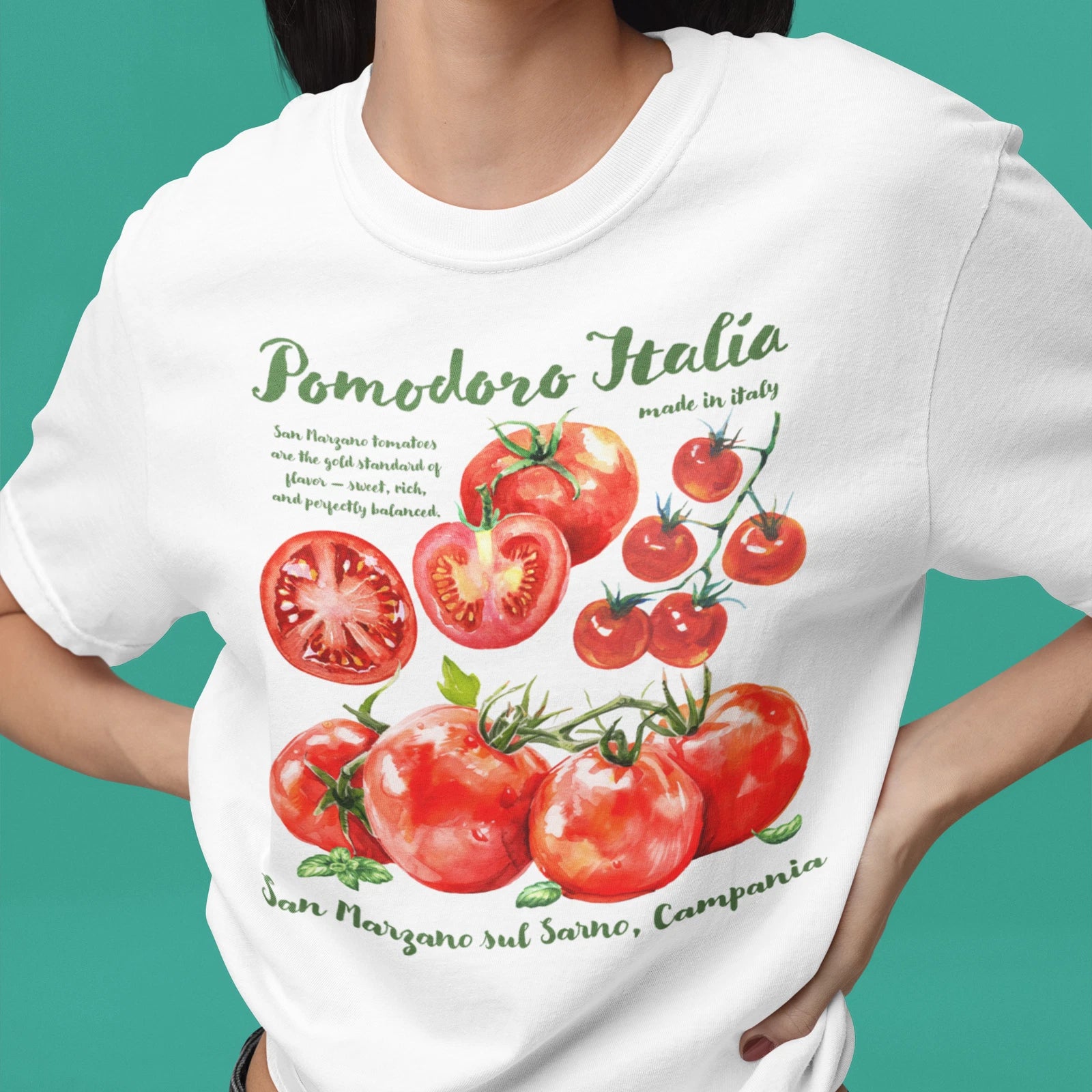 San Marzano Tomato T Shirt, Cute Italian Tomato Tee