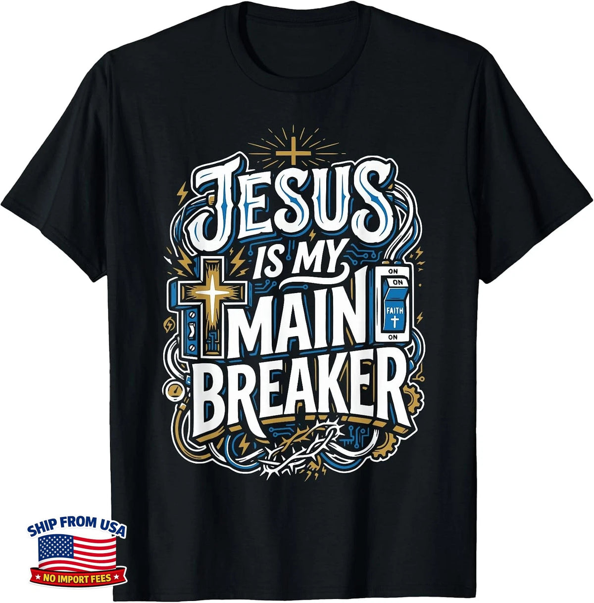Jesus Christ Christian Electrician Electrical Engineer T-Shirt L6