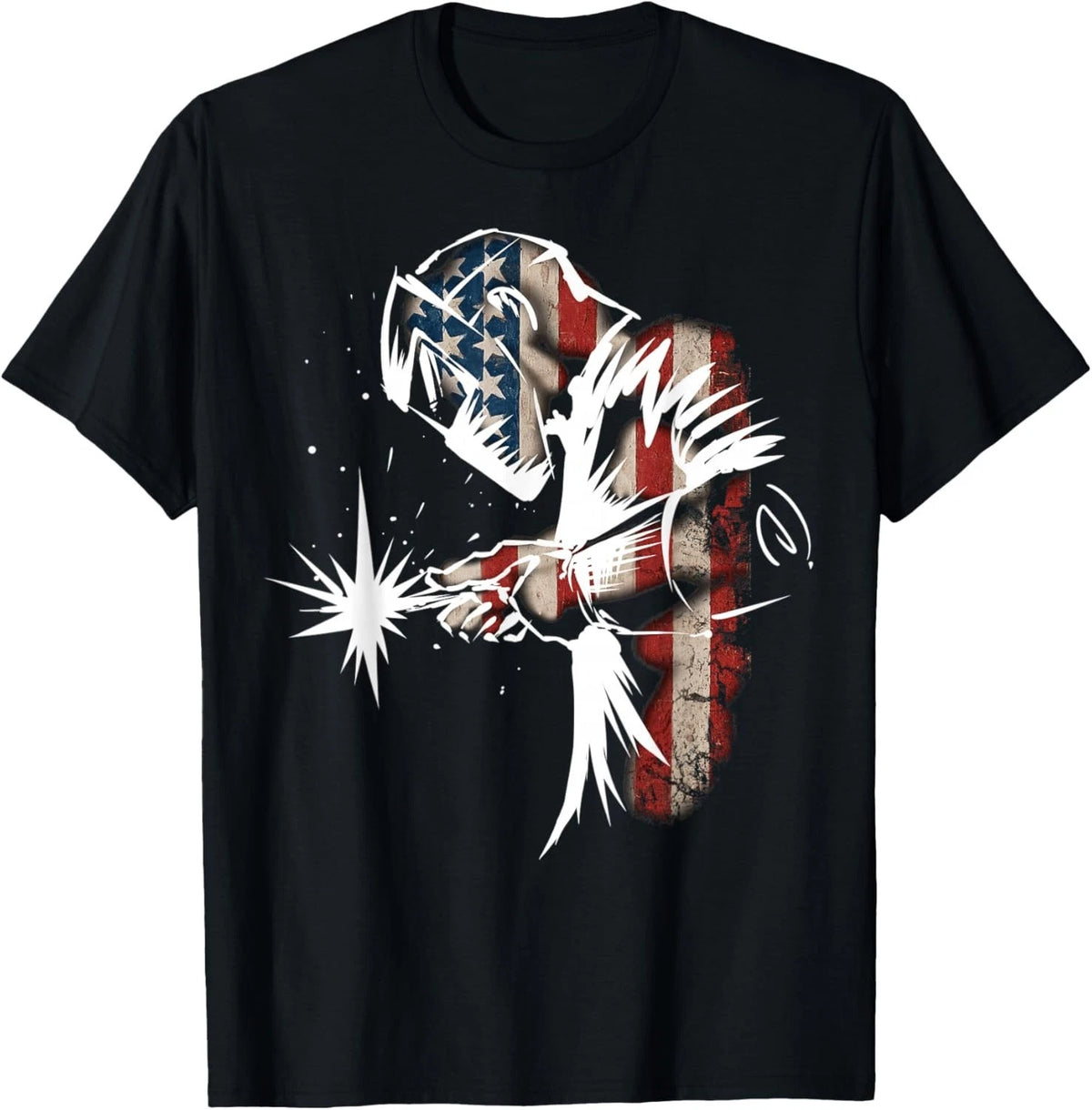 Funny Welder American Flag USA Patriotic Welder Funny Gift Unisex T-Shirt