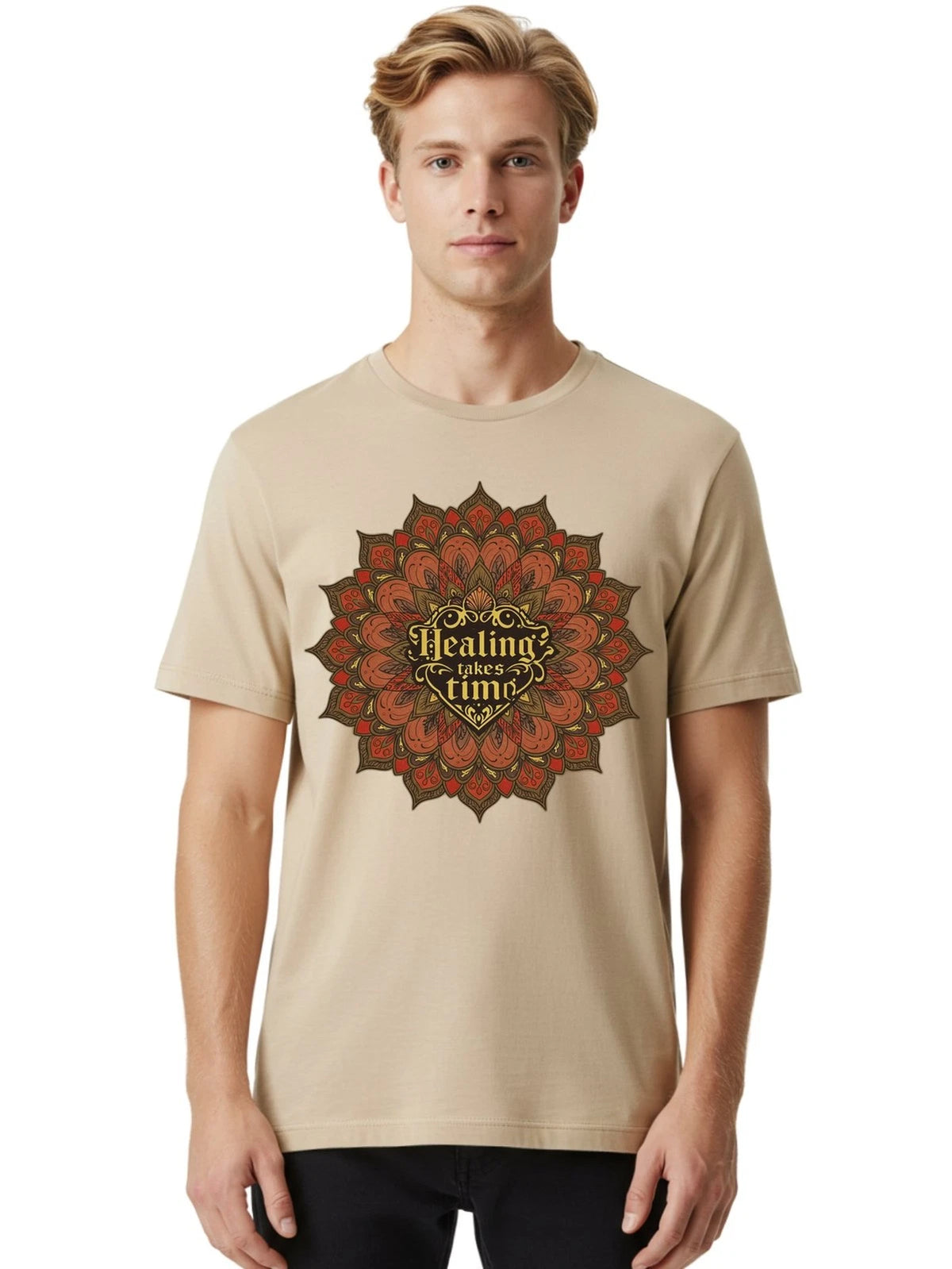Healing-Takes-Time-4 Mens Graphic Tee, 100% Cotton, Casual Summer Wear
