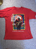 VTG 80s Tshirt Screen Stars Country Music Cowboy Red Tee NC Size XL Distressed