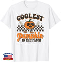Coolest Pumpkin in the Patch Groovy Retro Fall Boys Kid T-Shirt