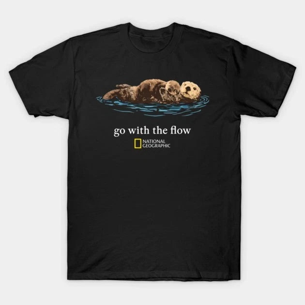 Go With The Flow Nat Geo Sea Otter Wildlife Nature Graphic T-Shirt Image 1 of 4