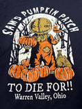Trick ’r Treat Sam’s Pumpkin Patch Men’s 2XL Black Cotton Crew Neck T-Shirt
