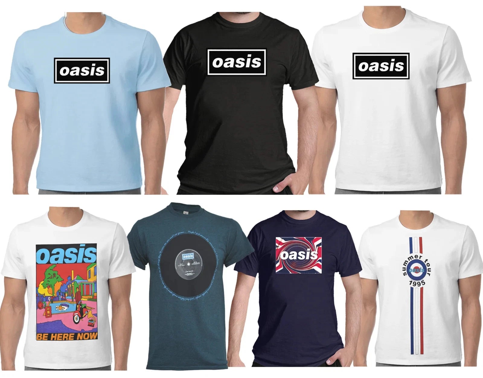 Official Oasis T Shirt Definitely Maybe Decca Logo Be Here Now Reunion Tour New