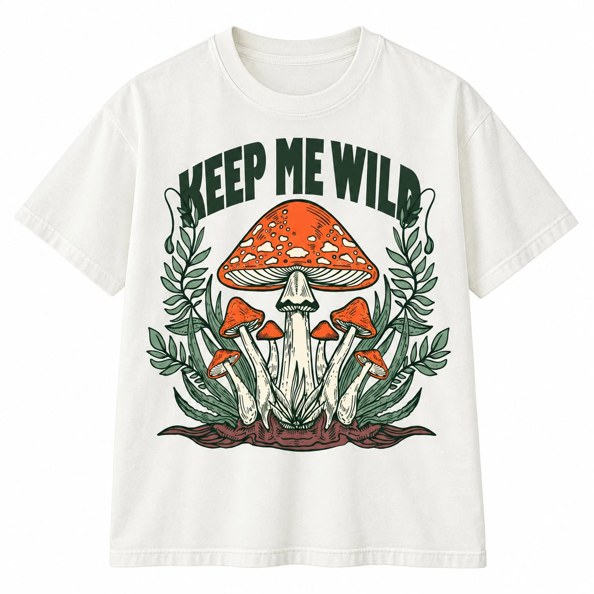 Keep Me Wild Mushroom Shirt Vintage Botanical Nature Lover Graphic T-Shirt