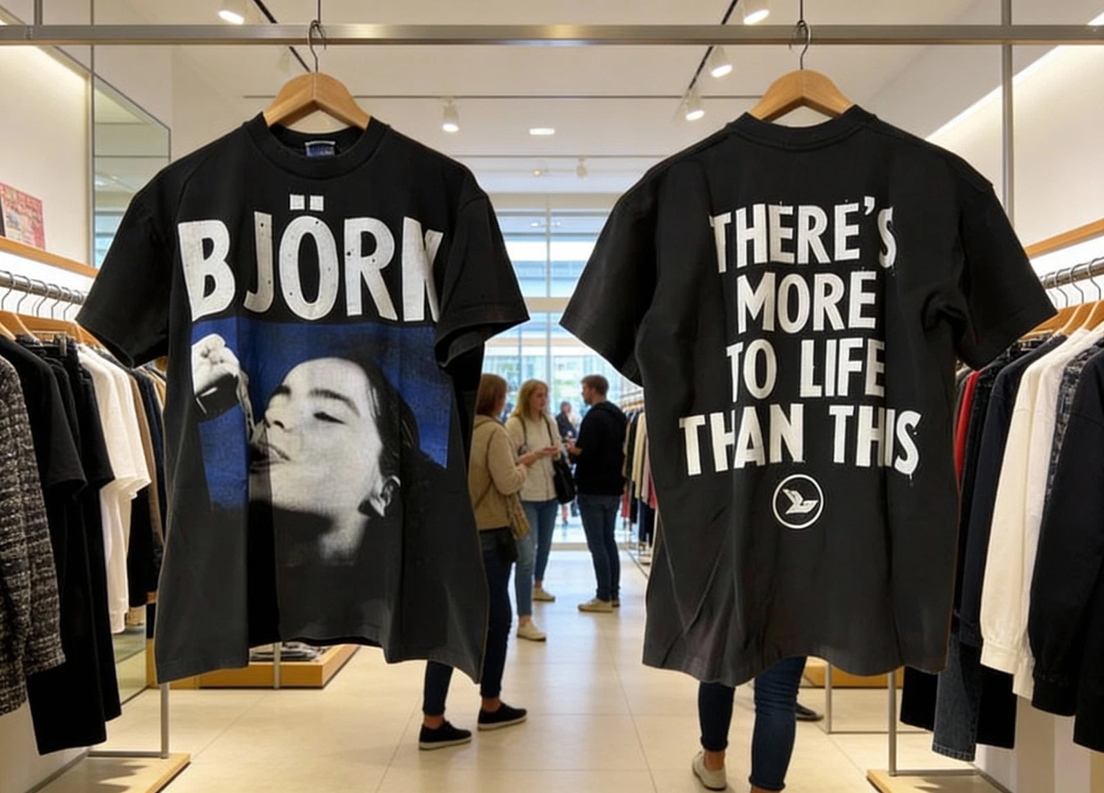 Vintage style Bjork Rock Concert Tour short sleeve 2 side shirt NWT